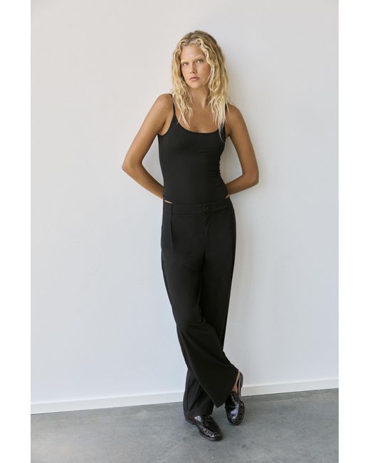 Pull&Bear Black Polyamide Bodysuit With Thin Straps