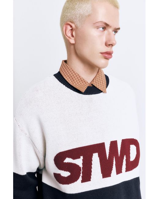 Pull À Panneaux Stwd Pull&Bear pour homme en coloris White