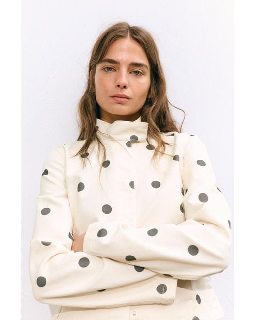 Pull&Bear Green Fitted Polka Dot Jacket