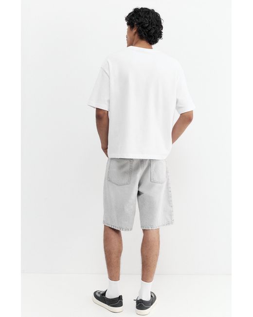 Pull&Bear Gray Premium Short Sleeve T-Shirt for men