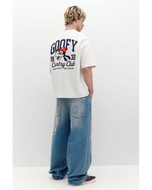 Pull&Bear White Goofy T-Shirt for men
