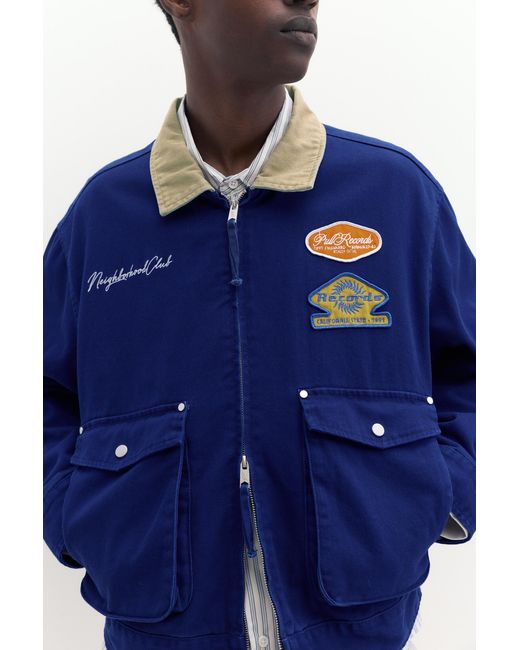 Veste Col Combiné Patchs Pull&Bear pour homme en coloris Blue