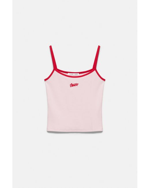 Pull&Bear Red Stwd Fine Strap Top