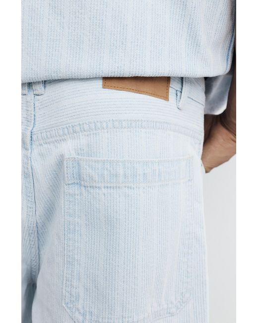 Pull&Bear Multicolor Standard Jacquard Denim Bermuda Shorts for men
