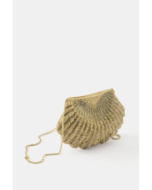 Pull&Bear Blue Muschelförmige Tasche Mit Perlen