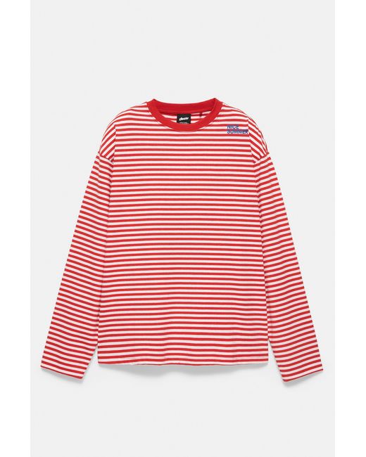 Pull&Bear Blue Striped Stwd T-Shirt for men