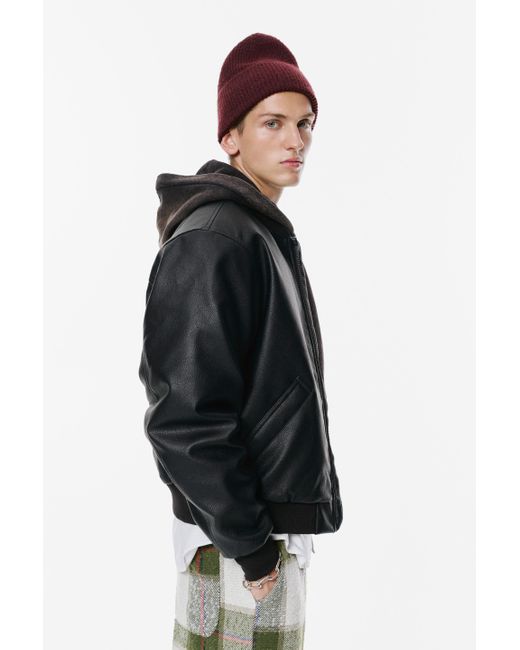 Pull&Bear Bomberjacke Aus Kunstleder in Black für Herren