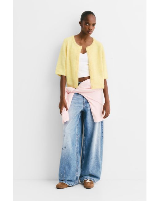 Pull&Bear Blue 3/4 Sleeve Cardigan