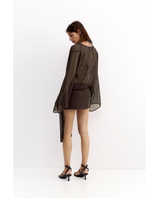 Robe Cache-Cœur Drapée Pull&Bear en coloris Black