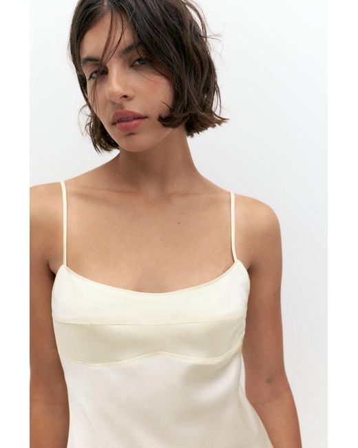 Pull&Bear Blue Short Satin Strappy Dress