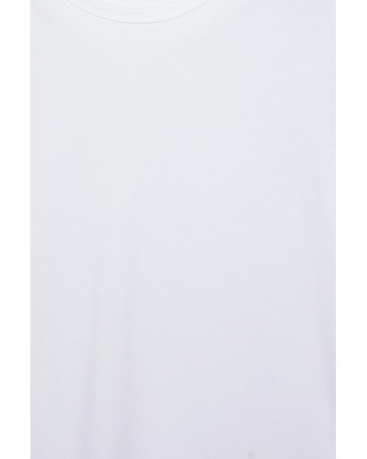 Pull&Bear Basic Slim Fit T-Shirt in het White voor heren