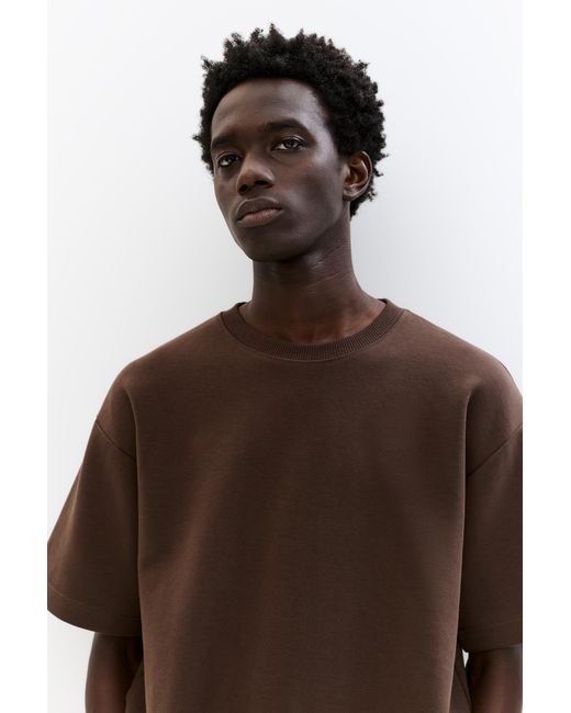 Pull&Bear Basic Sweater Met Korte Mouw in het Brown voor heren