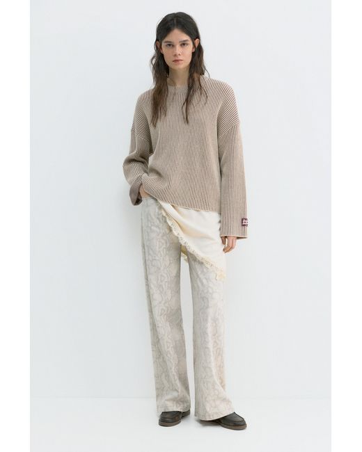 Maglia A Costine Con Filo A Contrasto di Pull&Bear in Gray