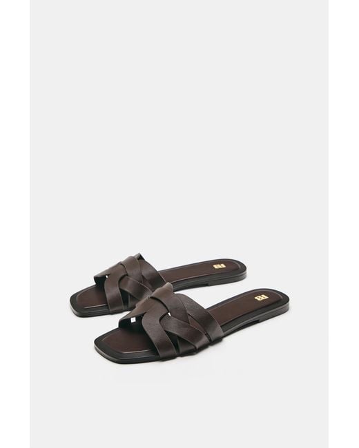 Pull&Bear Pink Flat Strap Sandals