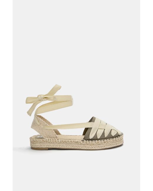 Pull&Bear Natural Espadrilles Mit Jutesohle Und Schnürung