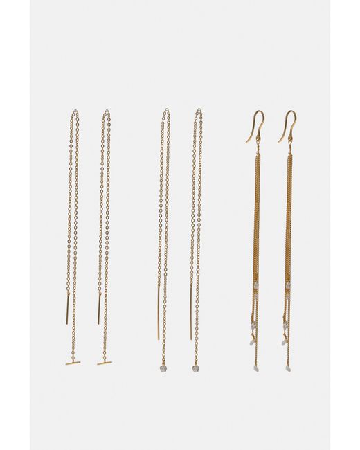 Pull&Bear White Pack Of 3 Pairs Of Dangle Earrings