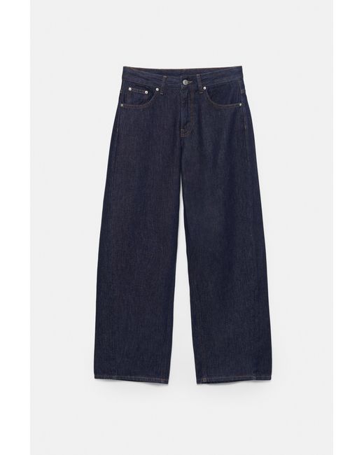 Pull&Bear Blue Low-Rise Barrel Jeans