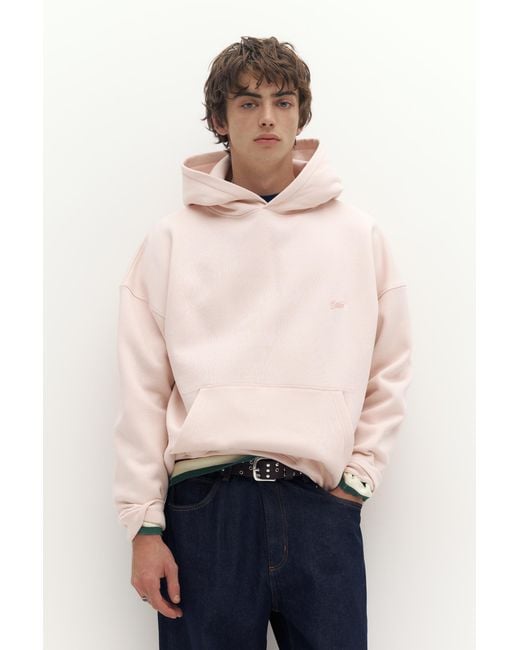 Pull&Bear Black Stwd Embroidered Hoodie for men