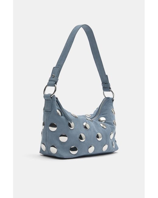 Pull&Bear Gray Shoulder Bag With Studs