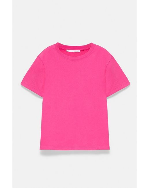 Pull&Bear Pink Short Sleeve T-Shirt 100% Cotton