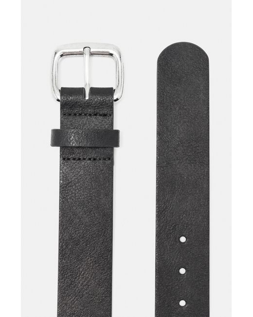 Pull&Bear Black Square Buckle Belt