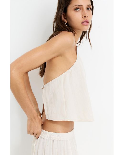 Pull&Bear White Flowing Halter Top