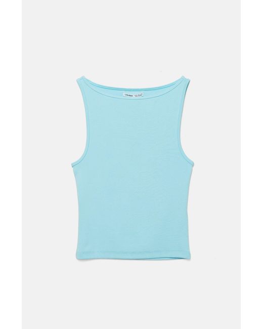 Pull&Bear Blue Boat Neck Tank Top