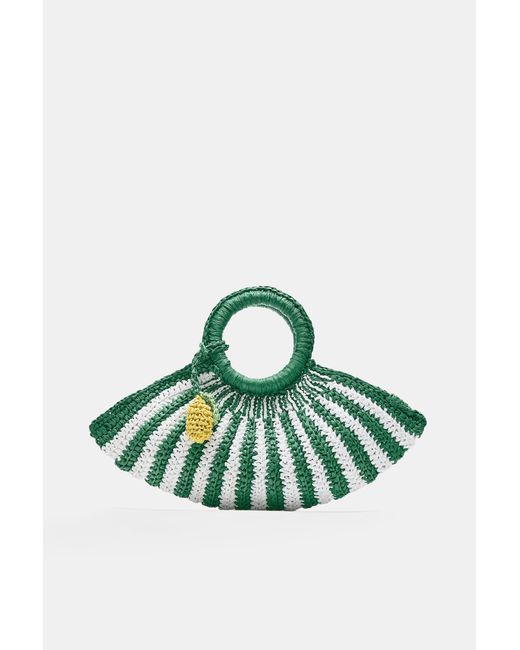 Borsa A Righe Con Ornamento di Pull&Bear in Green