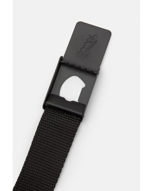 Pull&Bear Black Fabric Belt With Stwd Buckle for men