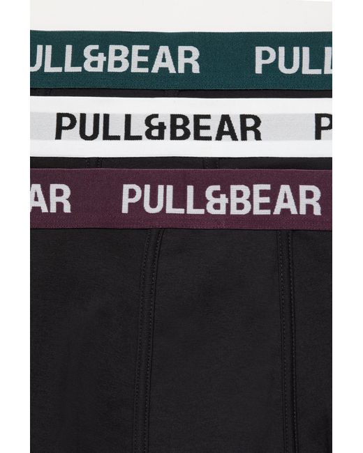 Pack 3 Boxer di Pull&Bear in Black da Uomo