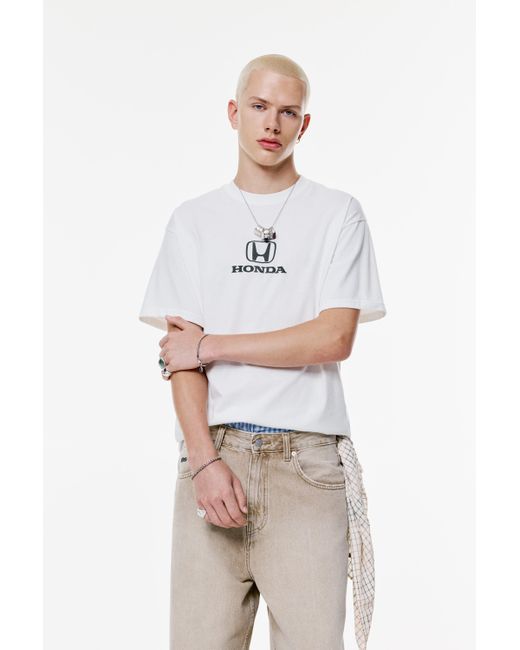 Pull&Bear Honda Civic Rally T-Shirt in White für Herren