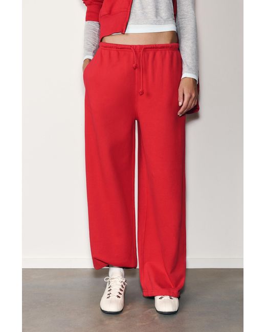 Pull&Bear Red Joggers With Elastic Hem