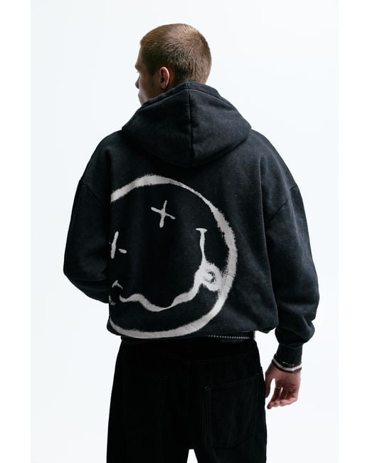 Sweat Nirvana À Capuche Zippé Pull&Bear pour homme en coloris Black
