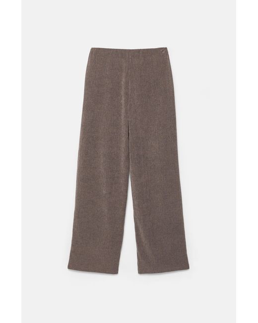 Pull&Bear Brown Crepe Straight Trousers