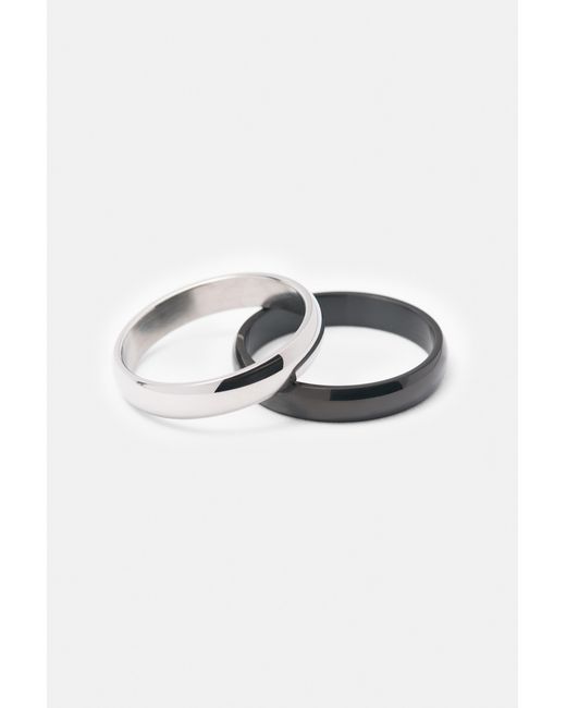 Pull&Bear Multicolor Pack Of 4 Basic Rings for men