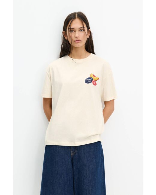 Pull&Bear White Homemade Sweets Graphic T-Shirt