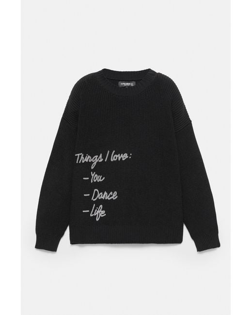 Pullover Con Testo di Pull&Bear in Black