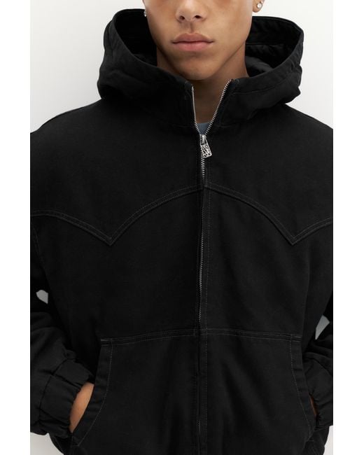 Bomber Con Cappuccio di Pull&Bear in Black da Uomo