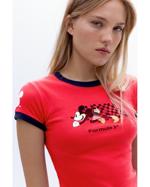 Pull&Bear Red Disney X F1 T-Shirt