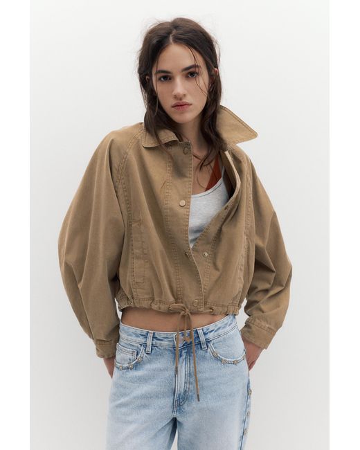 Veste Courte En Coton Pull&Bear en coloris Blue