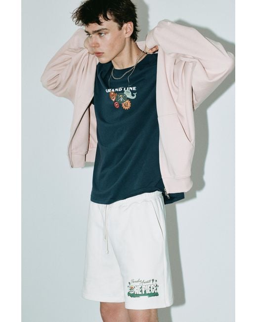 Pull&Bear Blue One Piece Jogger Shorts for men