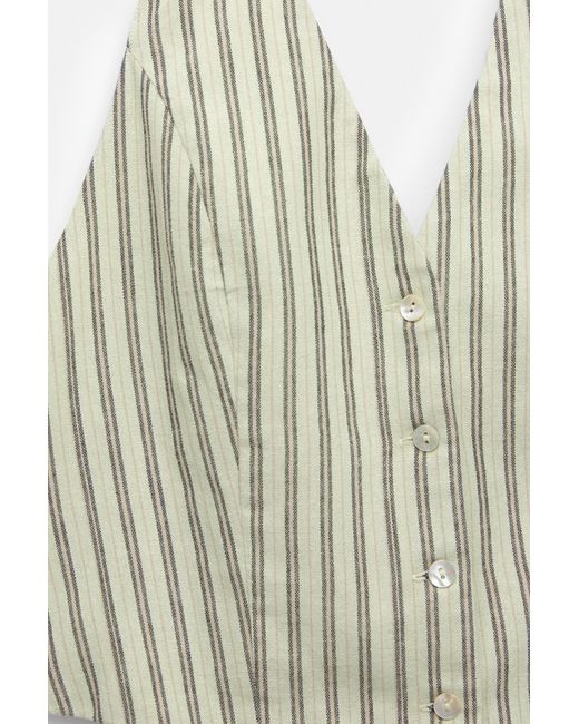 Top Rustique À Rayures Pull&Bear en coloris Green