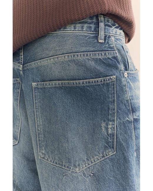 Pull&Bear Jorts Met Scheuren in het Blue voor heren