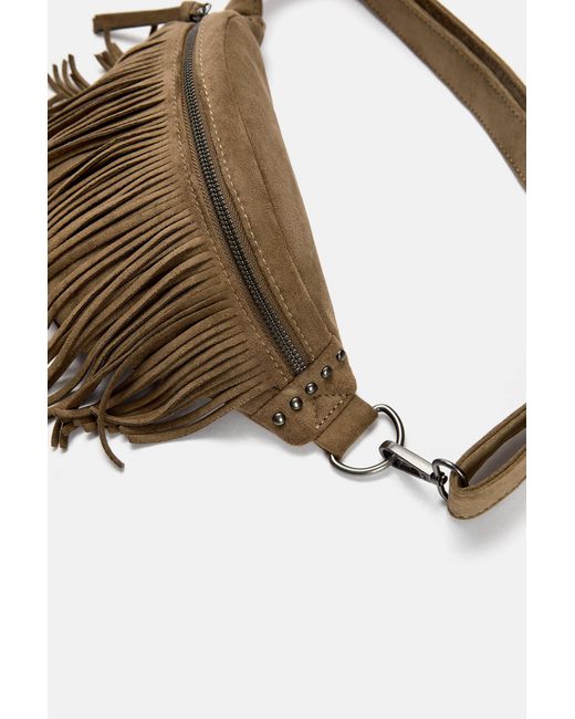 Pull&Bear Brown Fringed Belt Bag