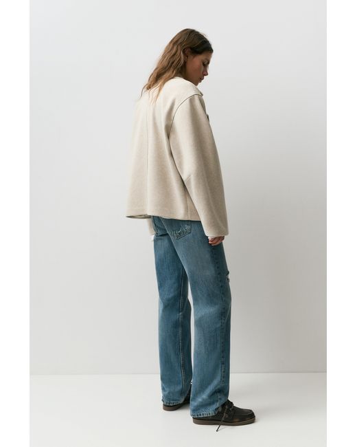 Pull&Bear Natural Short Soft Cloth Coat