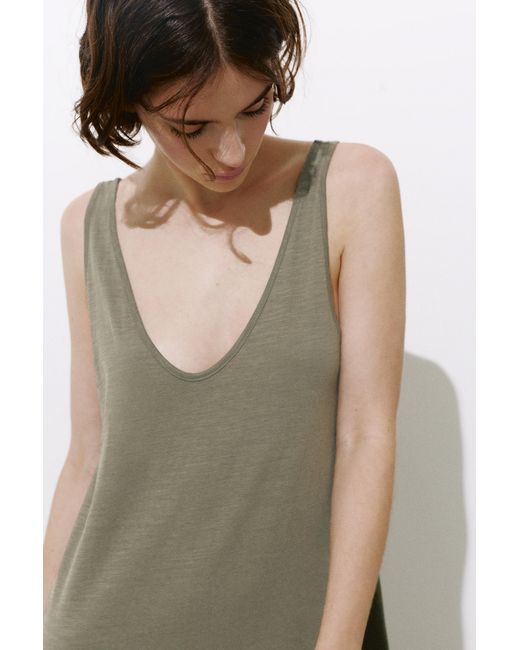 Pull&Bear Green Strappy Midi Dress