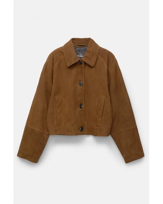 Pull&Bear Brown 100% Leather Jacket