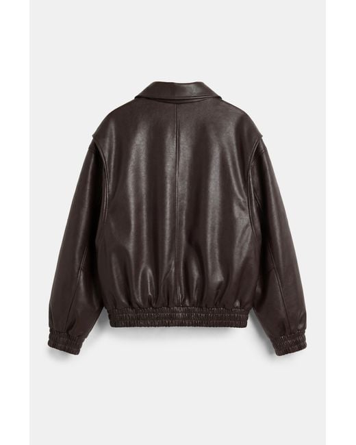 Pull&Bear Black Leather Effect Dad Jacket
