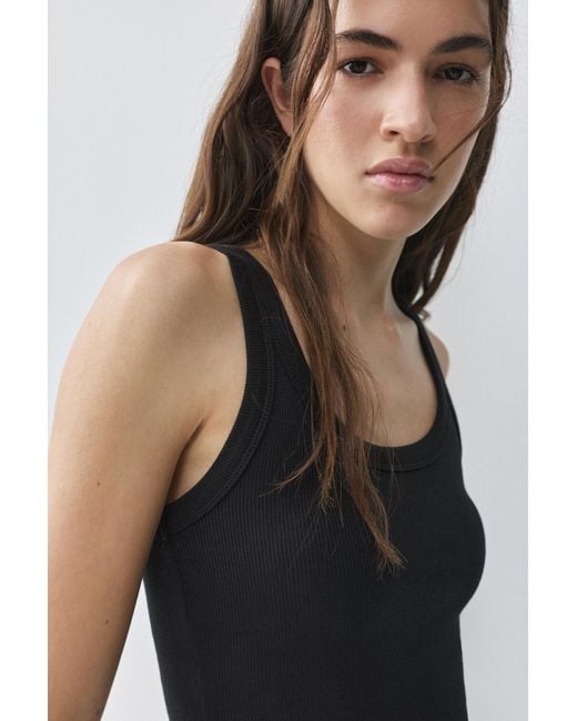 Pull&Bear Black Basic Tank Top