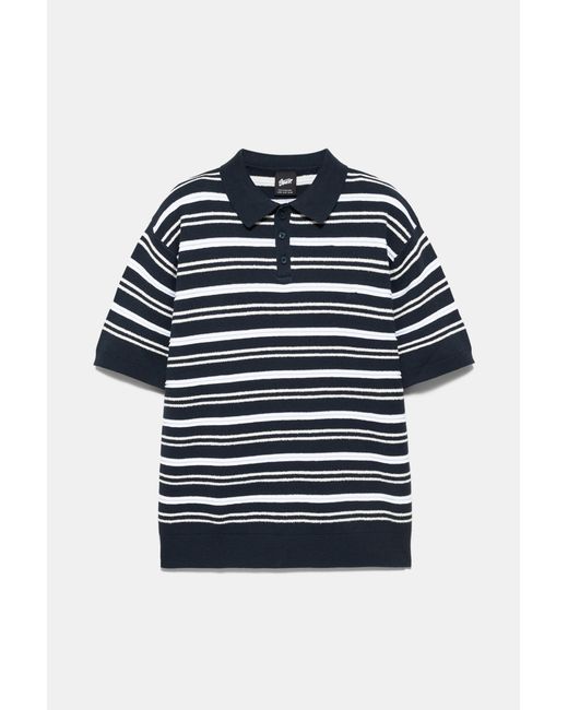Polo di Pull&Bear in Blue da Uomo